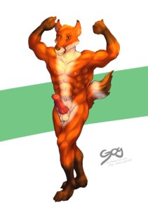 Rating: Explicit Score: 0 Tags: animal_genitalia anthro balls canid canine e621 erection flexing fox genitals hi_res laser_(artist) male mammal muscular muscular_anthro muscular_male penis simple_background solo tail User: bunchy7s