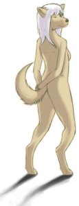 Rating: Safe Score: 0 Tags: absurd_res anthro breasts butt canid canine digipixelfluff digitigrade e621 female hair hi_res mammal one_eye_closed simple_background sketch solo tail white_background white_hair wink User: bunchy7s