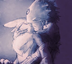 Rating: Safe Score: 0 Tags: ambiguous_gender anthro bandai_namco beelzemon canid canine chest_tuft claws clothed clothing digimon digimon_(species) duo e621 eyes_closed facial_markings fur gloves handwear head_markings jacket kissing mammal markings monochrome renamon takao-hikari topwear tuft User: bunchy7s