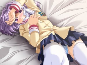 Rating: Explicit Score: 0 Tags: bed blouse blue_panties blush bow clannad clothing female fujibayashi_kyou hair_ribbon highres lying miniskirt on_back panties pantyshot pantyshot_(lying) pleated_skirt purple_eyes purple_hair ribbon rule34 school_uniform seifuku serafuku skirt solo stockings striped striped_panties thighhighs tress_ribbon underwear upskirt watsuki_ayamo white_legwear white_thighhighs User: bunchy7s
