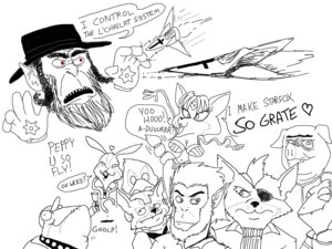 Rating: Safe Score: 0 Tags: andrew_oikonny andross anthro antisemitism arwing canid canine canis christianity cross e621 falco_lombardi female fox fox_mccloud fredryk_phox fur group hair haplorhine hexagram judaism krystal_(star_fox) leon_powalski macaque male mammal monkey monochrome nintendo old_world_monkey paintchat peppy_hare pigma_dengar primate racism religion religious_symbol slippy_toad star_fox star_of_david symbol wolf wolf_o'donnell User: bunchy7s