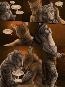 Rating: Safe Score: 0 Tags: 3:4 alectorfencer amon_(rukis) anthro blue_eyes canid canine canis claws clothed clothing collar comic dhaval_(character) dialogue duo e621 ear_piercing english_text facial_piercing felid fur green_eyes grey_body grey_fur heterochromia jackal male mammal metal_collar nose_piercing pantherine piercing red_lantern rukis slave speech_bubble stripes tail tan_body tan_fur text tiger topless whiskers yellow_eyes User: bunchy7s