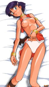 Rating: Questionable Score: 0 Tags: 1990s 1999 1girls 20th_century bandeau blue_eyes blush bracelet breasts curvaceous dark-skinned_female dark_skin earrings female fushigi_no_umi_no_nadia gainax human jewelry kou_(rall2) large_breasts loincloth lying nadia_la_arwall neck_ring nipples on_back panties princess purple_hair rule34 shirt_lift short_hair solo top_lift tubetop underwear vest white_background white_panties User: bunchy7s