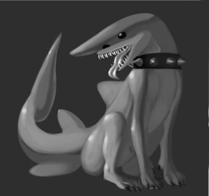 Rating: Explicit Score: 0 Tags: animal_genitalia aquatic black_eyes canid canine canis collar domestic_dog e621 fish fully_sheathed genitals goblin_shark grey_background grey_body grey_theme greyscale hybrid long_tongue low_res mackerel_shark male mammal mitsukurinid monochrome open_mouth shark sharp_teeth sheath simple_background sitting solo spiked_collar spikes tail teeth tongue unknown_artist what_has_science_done User: bunchy7s