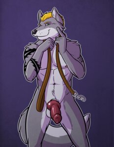 Rating: Explicit Score: 0 Tags: 2014 abs animal_genitalia animal_penis anthro balls biceps big_penis biped black_nose blonde_hair canid canine canine_genitalia canine_penis canis clamcrusher e621 erection fur genitals green_eyes grey_body grey_fur grin hair knot leash looking_at_viewer male mammal muscular muscular_anthro muscular_male nipples nude pecs penis pose seductive shadowweasel sheath smile solo standing tattoo wolf User: bunchy7s