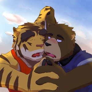 Rating: Safe Score: 0 Tags: 1:1 anthro bear black_bear black_nose blush clothing cloud duo e621 eyebrows eyes_closed fangs felid fur gtmt hand_holding interlocked_fingers juuichi_mikazuki male male/male mammal markings moon_bear morenatsu muscular muscular_male open_mouth outside pantherine pink_nose shirt sky tank_top teeth thick_eyebrows tiger tongue topwear torahiko_ooshima ursine User: bunchy7s