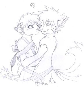 Rating: Questionable Score: 0 Tags: 2007 anthro back_bow bdsm bondage bound bow_(feature) bow_in_back bow_ribbon canid canine canis crossover duo e621 emoticon fox gaara_(naruto) graphite_(artwork) greyscale half-length_portrait heart_emoticon heart_reaction heart_symbol hug hugging_another looking_at_viewer male male/male mammal monochrome naruto naruto_uzumaki nude portrait ribbon_bondage ribbons simple_background speech_bubble tail traditional_media_(artwork) white_background wolf wolfman07 User: bunchy7s