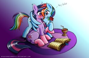 Rating: Safe Score: 0 Tags: 2011 bendy_straw beverage blue_body blue_feathers blue_fur blush book carpet clothing cutie_mark dialogue digital_media_(artwork) drinking_straw duo e621 english_text equid equine eye_contact feathered_wings feathers female female/female feral flower flower_in_mouth footwear friendship_is_magic fur gradient_background hair hasbro hi_res horn legwear long_hair looking_at_another mammal multicolored_hair multicolored_tail my_little_pony mythological_creature mythological_equine mythology nyuuchandiannepie pegasus pink_eyes plant purple_body purple_eyes purple_fur purple_hair rainbow_dash_(mlp) rainbow_hair rainbow_tail romantic romantic_couple rose_(flower) rose_in_mouth simple_background sitting smile socks tail text twilight_sparkle_(mlp) two_tone_hair unicorn url using_wings wing_hug wings User: bunchy7s
