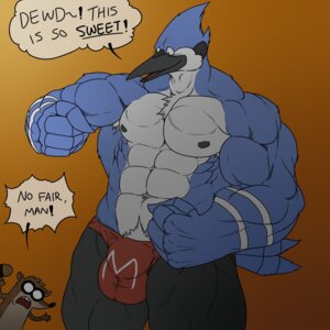 Rating: Explicit Score: 0 Tags: 1:1 abs anthro armpit_hair avian beak biceps big_muscles biped bird black_nipples blue_body blue_jay body_hair bottomwear brown_body brown_fur bulge cartoon_network chest_tuft clothed clothing corvid dialogue duo e621 english_text exclamation_point feathers flexing fur grin huge_muscles jay_(bird) kyuuhari male mammal mordecai_(regular_show) muscular muscular_male new_world_jay nipples open_mouth oscine pants passerine pecs pose procyonid raccoon regular_show rigby_(regular_show) smile solo_focus standing tan_body tan_fur teeth text thong tongue topless tuft underwear white_body User: bunchy7s