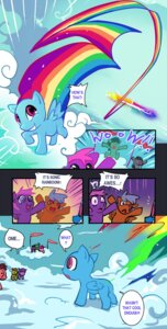 Rating: Safe Score: 0 Tags: bakki bald blue_body blue_feathers blue_fur cloud comic dialogue e621 english_text equid equine feathered_wings feathers female feral flying friendship_is_magic fur hair hasbro hi_res mammal multicolored_hair my_little_pony mythological_creature mythological_equine mythology pegasus purple_eyes rainbow_dash_(mlp) rainbow_hair sonic_rainboom text wings User: bunchy7s