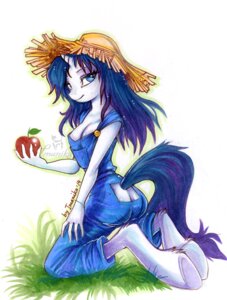 Rating: Questionable Score: 0 Tags: 2014 anthro anthrofied apple biped blue_eyes clothing e621 equid equine female food friendship_is_magic fruit fur grass hair hasbro hat headgear headwear holding_food holding_object horn imanika kneeling long_hair mammal my_little_pony mythological_creature mythological_equine mythology plant rarity_(mlp) solo traditional_media_(artwork) unicorn white_body white_fur User: bunchy7s
