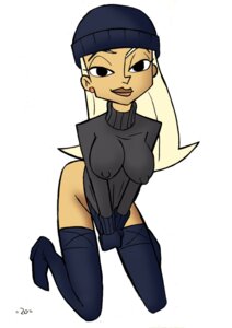 Rating: Questionable Score: 0 Tags: 1girls agent_k black_eyes bottomless clothing disney earrings female female_only gloves hat knit_cap leggings nipples rule34 sweater the_replacements union_of_the_snake watermark white_hair User: bunchy7s