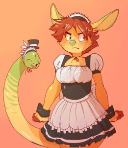 Rating: Safe Score: 0 Tags: abstract_background ac_(aycee) accessory anthro aycee chimera clothed clothing e621 female frilly frilly_accessory frilly_hairband frown hair hair_accessory hairband hat headgear headwear heterochromia hybrid living_tail maid_uniform portrait reptile scalie short_hair simple_background snake snake_tail solo tail three-quarter_portrait top_hat uniform unusual_anatomy unusual_tail User: bunchy7s