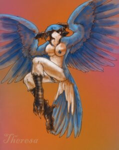Rating: Explicit Score: 0 Tags: anthro avian beak bird blue_body blue_eyes blue_feathers blue_jay boundbystars breasts claws corvid e621 feathered_wings feathers female genitals gradient_background jay_(bird) midair new_world_jay nipples non-mammal_breasts non-mammal_nipples nude oscine passerine simple_background solo theresa vulva winged_arms wings User: bunchy7s