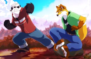 Rating: Safe Score: 0 Tags: 3_toes 4_fingers anthro backwards_baseball_cap backwards_hat barefoot baseball_cap bear belt black_body black_fur bottomwear brown_body brown_fur canid canine cel_shading claws clothed clothing day denim denim_bottomwear denim_clothing dipstick_tail duo e621 feet fingers fist flip_flops footwear fox fully_clothed fur giant_panda gloves_(marking) hair hat headgear headwear jacket jeans male mammal markings mud multicolored_tail orange_body orange_fur outside pants sandals shaded shirt shoes short_hair sitting standing stuck super-tuler tail tail_markings tairu toes topwear white_body white_fur zipper User: bunchy7s