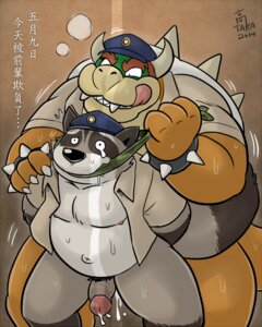 Rating: Explicit Score: 0 Tags: 2014 2_horns 4:5 anal anal_penetration anthro anthro_on_anthro balls bodily_fluids bottomless bound bowser chinese_text claws cleave_gag clothed clothing crying cum cum_inside digital_media_(artwork) dominant dominant_male duo e621 erection forced from_behind_position fur gag gagged genital_fluids genitals hair hands_behind_back hat headgear headwear horn humanoid_genitalia humanoid_penis interspecies koopa larger_dom licking licking_lips male male/male male_penetrated male_penetrating male_penetrating_male mammal mario_bros muscular nintendo nipples nude officer open_clothing open_mouth open_shirt open_topwear orgasm overweight penetration penis procyonid raccoon rape red_hair reptile scalie self_lick sex shell shirt size_difference smile spikes standing submissive submissive_male sweat takataka tears teeth text tongue tongue_out topwear translated User: bunchy7s