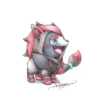Rating: Safe Score: 0 Tags: 1:1 ambiguous_gender band blush canid canine clothing colored_pencil_(artwork) cosplay costume e621 evolutionary_family feral footwear fur generation_5_pokemon hoodie itsbirdyart jacket looking_at_viewer mammal mane nintendo pokemon pokemon_(species) pokemon_costume shoes smile solo tongue tongue_out topwear traditional_media_(artwork) zoroark zorua User: bunchy7s