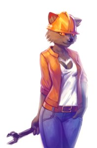 Rating: Safe Score: 0 Tags: anthro armor belt black_nose blue_bottomwear blue_clothing blue_jeans blue_pants bottomwear breasts cleavage clothed clothing dash_ravo dasyurid dasyuromorph denim denim_bottomwear denim_clothing deotasdevil e621 female fingers front_view fur hard_hat headgear helmet hi_res holding_object holding_tool jacket jeans looking_at_viewer mammal marsupial medium_breasts orange_belt orange_clothing orange_eyes orange_jacket orange_topwear pants portrait shirt simple_background snout solo standing tan_body tan_fur tasmanian_devil three-quarter_portrait tight_clothing tools topwear white_background white_clothing white_shirt white_topwear wishbone_mouth worker wrench yellow_helmet User: bunchy7s