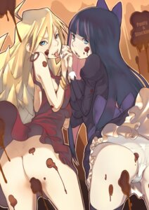 Rating: Explicit Score: 0 Tags: ass black_hair blonde_hair blue_eyes bow breast_press breasts censored chocolate convenient_censoring dress earrings female female_only hairbow hand_holding holding_hands jewelry long_hair multiple_females multiple_girls panties panty_&amp;_stocking_with_garterbelt panty_anarchy rule34 smile stocking_anarchy symmetrical_docking thighhighs tongue underwear utu User: bunchy7s