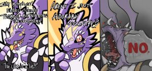 Rating: Questionable Score: 0 Tags: anthro bandai_namco base_one_layout blood bodily_fluids comic commentary digimon disembodied_hand dragoneer_(character) dramatic_artist drooling duo e621 english_text fakemon fan_character fist furaffinity humor looking_at_viewer male meme murasadramon nikki_herring one_row_layout punch rant saliva solo_focus text three_frame_image trolling violence what User: bunchy7s