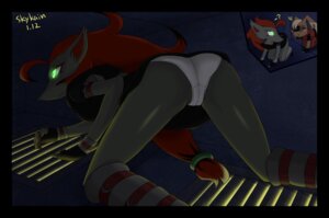 Rating: Questionable Score: 0 Tags: anthro anthrofied blush breasts butt canid canine clothing digital_media_(artwork) duo e621 female first_person_view generation_4_pokemon generation_5_pokemon gusset hair humor lagomorph long_hair lopunny low-angle_view mammal nintendo panties pokemon pokemon_(species) pokemorph rear_view skykain small_breasts solo_focus underwear wedgie white_clothing white_panties white_underwear zoroark User: bunchy7s
