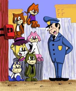 Rating: Safe Score: 0 Tags: 3_toes 4_fingers accessory alley anthro badge barefoot benny_the_ball big_eyes black_body black_eyes black_fur black_hair blue_body blue_fur bottomless bottomwear brain_(top_cat) brown_body brown_fur building choo-choo_(top_cat) clothed clothing day dipstick_tail domestic_cat e621 fancy-fancy_(top_cat) feet felid feline felis fence fingers footwear frown fully_clothed fur group hair hand_behind_back hanna-barbera hat headgear headwear holding_clothing holding_hat holding_headgear holding_headwear holding_object human jacket looking_aside looking_at_another male mammal markings mostly_nude multicolored_tail necktie officer_dibble open_mouth open_smile orange_body orange_fur outside pants pink_body pink_fur police police_uniform raised_tail shirt shoes short_hair sitting smile spook_(top_cat) standing t-shirt tail tail_markings tan_body tan_skin toes tongue toony top_cat top_cat_(series) topwear trash_can uniform whiskers white_body white_fur yellow_body yellow_fur プケット User: bunchy7s