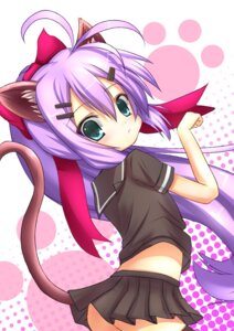 Rating: Explicit Score: 0 Tags: animal_ears cat_ears female green_eyes highres long_hair looking_back no_panties original ponytail purple_hair ribbon rule34 solo tail tatapopo thighhighs tied_hair very_long_hair zettai_ryouiki User: bunchy7s