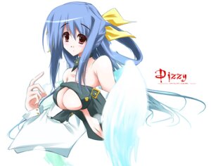 Rating: Explicit Score: 0 Tags: bare_shoulders blue_hair blush bow breasts detached_sleeves dizzy_(guilty_gear) female guilty_gear hairbow long_hair midriff navel nt50 red_eyes ribbon rule34 underboob wings User: bunchy7s
