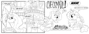 Rating: Safe Score: 0 Tags: 2013 armor balcony black_and_white bodily_fluids chess comic cutie_mark dialogue duo e621 english_text equid equine feathered_wings feathers female friendship_is_magic gaming glowing hair hasbro headgear helmet hi_res horn levitation magic mammal messy_hair monochrome my_little_pony mythological_creature mythological_equine mythology nightmare_moon_(mlp) princess_celestia_(mlp) princess_luna_(mlp) sketchyjackie sparkles tears text upset winged_unicorn wings User: bunchy7s