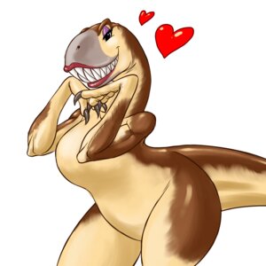 Rating: Safe Score: 0 Tags: 1:1 2013 anthro black_eyes chochi claws dinosaur e621 eyeshadow fangs featureless_chest female heart_symbol lipstick makeup prehistoric_species red_lipstick reptile saurischian scalie simple_background solo tail teeth text theropod white_background User: bunchy7s