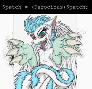 Rating: Safe Score: 0 Tags: 2014 blue_hair bodily_fluids claws code dragon drooling e621 english_text feathered_dragon feathered_scalie feathered_wings feathers female feral foldeath fur furred_dragon furred_scalie green_eyes hair looking_at_viewer mythological_creature mythological_scalie mythology patch_(ask-patch) saliva scalie solo tail teeth text wings User: bunchy7s