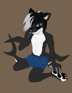 Rating: Explicit Score: 0 Tags: anthro aquatic blue_eyes brown_background bulge canid canine canis clothed clothing detailed_bulge e621 erection erection_under_clothing eyewear fish genital_outline glasses grin hi_res hybrid kurama_bingyi looking_at_viewer male mammal mausc penis_outline shark simple_background smile solo tail underwear wolf User: bunchy7s
