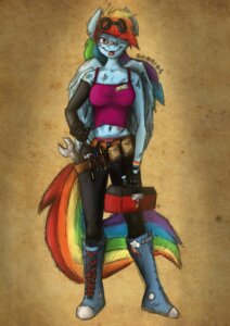 Rating: Safe Score: 0 Tags: absurd_res anthro anthrofied blue_body blue_feathers blue_fur breasts clothing e621 equid equine eyewear feathered_wings feathers female friendship_is_magic fur goggles hair hasbro hi_res looking_at_viewer mammal multicolored_hair my_little_pony mythological_creature mythological_equine mythology pegasus purple_eyes rainbow_dash_(mlp) rainbow_hair shirt solo somnias tank_top tongue topwear wings User: bunchy7s