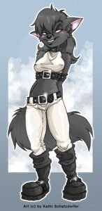 Rating: Safe Score: 0 Tags: alternative_fashion anthro belt boots canid canine clothing digital_media_(artwork) e621 female footwear fur grin hair kinta mammal schwarze_katze seductive shoes smile solo tail yellow_eyes User: bunchy7s
