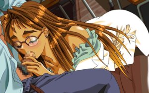 Rating: Explicit Score: 0 Tags: blush brown_hair censored closed_eyes clothed clothing dark_skin dutch_angle fellatio female game_cg glasses jpeg_artifacts long_hair male mosaic_censoring oral penis private_garden pubic_hair rule34 solo sugimoto_anzu tetratech thighhighs User: bunchy7s