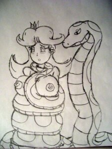 Rating: Questionable Score: 0 Tags: 3:4 big_breasts black_and_white blush boa_(snake) boa_constrictor boinae breast_fondling breast_play breasts coiling duo e621 female female_human feral fondling grandfathered_content hair hand_on_breast hi_res human kaafan long_hair mammal mario_bros monochrome nintendo nipples nude princess_daisy reptile scalie scared sketch snake traditional_media_(artwork) User: bunchy7s
