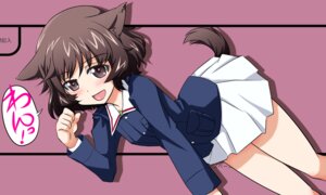 Rating: Safe Score: 0 Tags: 5:3 akiyama_yukari animal_humanoid blush brown_eyes brown_hair clothing digital_media_(artwork) e621 female girls_und_panzer hair humanoid japanese_text kairakuen_umenoka mammal open_mouth school_uniform shaded solo tail text translation_request uniform User: bunchy7s
