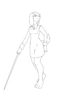 Rating: Safe Score: 0 Tags: 5:8 anthro barefoot biped black_and_white blind cane canid canine canis clothed clothing disability domestic_dog dress e621 eyes_closed feet female fully_clothed fur hair hi_res holding_object humanoid_hands maggie_(annamarie) mammal monochrome simple_background solo standing tail tilobear white_background white_cane User: bunchy7s