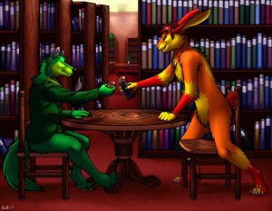 Rating: Safe Score: 0 Tags: 2013 alcohol anthro beverage black_nose book bottle bottomless canid canine canis chair claws clothed clothing conditional_dnp container digital_media_(artwork) digitigrade divitus duo e621 fur furniture green_body green_fur hair holding_bottle holding_container holding_object lagomorph leporid library long_ears male mammal nude orange_body orange_fur plant rabbit ratte red_hair scroll side_view sitting smile sour_jack table tail teeth toe_claws wolf User: bunchy7s