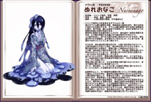 Rating: Questionable Score: 0 Tags: asian_clothing bare_legs blue_eyes breasts cleavage clothed clothing e621 east_asian_clothing female front_view goo_creature goo_humanoid hair humanoid japanese_clothing japanese_text kenkou_cross kimono kneeling long_hair looking_at_viewer medium_breasts model_sheet monster_girl_(genre) monster_girl_encyclopedia monster_girl_profile not_furry nureonago_(mge) official_art seiza shaded sitting slime smile soft_shading solo text text_focus wet wet_clothing User: bunchy7s