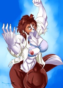 Rating: Questionable Score: 0 Tags: 2014 abs anthro big_breasts biped black_nose bottomless bra breasts brown_body brown_fur brown_hair canid canine canis clothed clothing domestic_dog e621 eyewear female fur glasses green_eyes hair hi_res looking_at_viewer mammal muscular muscular_anthro muscular_female nails seonidas shirt short_hair smile solo standing thick_thighs topwear torn_clothing underwear white_body white_fur User: bunchy7s