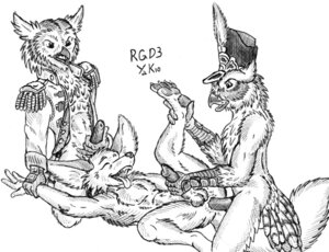 Rating: Explicit Score: 0 Tags: anal anal_penetration anthro atsumori999 avian beak bird bottomless canid canine clothed clothing corvid e621 erection fennec_fox fox genitals greyscale group interspecies male male/male male_penetrated male_penetrating male_penetrating_male mammal monochrome nude open_clothing open_shirt open_topwear oscine owl passerine penetration penis rodent sex shirt tail topwear true_fox User: bunchy7s