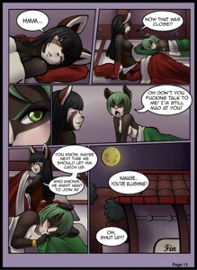 Rating: Questionable Score: 0 Tags: after_dark_(comic) ailurid anthro badger bed black_hair blush breasts comic digital_media_(artwork) duo e621 female furniture green_hair hair mammal mustelid musteline nanase nipples red_panda sayuri sayuri_x_nanase theblackrook User: bunchy7s