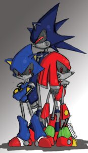Rating: Safe Score: 0 Tags: 2009 anthro black_sclera blue_body claws crossed_arms e621 echidna eulipotyphlan group hedgehog machine male mammal mecha_sonic_mark_ii metal_knuckles metal_sonic monotreme natsumemetalsonic red_body red_eyes robot sega signature sonic_the_hedgehog_(series) User: bunchy7s