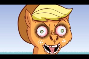 Rating: Safe Score: 0 Tags: applejack_(mlp) black_bars blonde_hair bloodshot_eyes clothing cowboy_hat e621 earth_pony equid equine female freckles friendship_is_magic fur hair hasbro hat headgear headwear horse hotdiggedydemon letterbox looking_at_viewer low_res mammal my_little_pony nightmare_fuel open_mouth orange_body orange_fur outside pony solo teeth tongue tongue_out what_has_magic_done User: bunchy7s