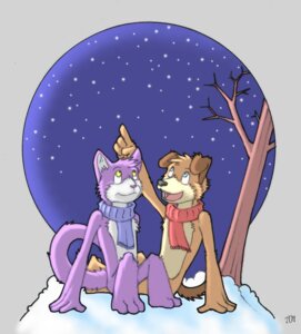 Rating: Safe Score: 0 Tags: 7theaven anthro blue_eyes brown_body brown_fur canid canine canis domestic_cat domestic_dog duo e621 felid feline felis female flat_chested fur gesture grape_jelly_(housepets!) hand_gesture hi_res housepets! looking_up male mammal outside peanut_butter_(housepets!) plant pointing pointing_up purple_body purple_fur scarf signature sitting sky smile snow snowing star stargazing tail tree wood yellow_eyes User: bunchy7s