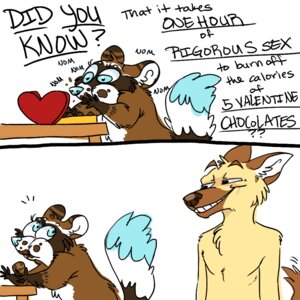 Rating: Questionable Score: 0 Tags: 1:1 anthro blue_eyes brown_body brown_fur candy canid canine canis chocolate comic dessert dialogue domestic_dog e621 eating english_text female food fur heart_symbol holidays humor imminent_sex male mammal meme michelle_(spamcat) nom procyonid raccoon smile smirk spamcat tail text the_more_you_know the_truth valentine's_day User: bunchy7s