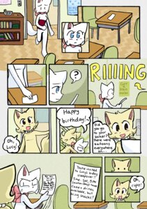 Rating: Safe Score: 0 Tags: anthro bittersweet_candy_bowl breasts classroom comic dialogue domestic_cat duo e621 english_text featureless_breasts featureless_crotch felid feline felis female holding_object inside khao_manee lucy_(bcb) mammal school speech_bubble tail text unknown_artist User: bunchy7s