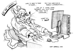 Rating: Safe Score: 0 Tags: 2010 anthro biped black_eyes black_nose buckteeth claws computer e621 electronics ellipsis english_text eyewear glasses greyscale humor joke library male mammal matt_rat monochrome murid murine pain question_mark rat rodent simple_background sitting solo tail teeth text traditional_media_(artwork) watermark whiskers white_background User: bunchy7s
