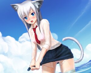 Rating: Safe Score: 0 Tags: 5:4 accessory animal_humanoid biped blue_eyes blush bottomwear bra bra_through_clothing cat_humanoid cat_tail clothing cloud domestic_cat e621 felid felid_humanoid feline feline_humanoid felis female grey_hair hair humanoid mammal mammal_humanoid necktie open_mouth outside panties shirakawa_mayo short_hair skirt sky solo translucent translucent_clothing underwear water wet wet_clothing User: bunchy7s